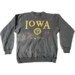 Vintage 90s Iowa Hawkeyes Holiday Bowl FADED Large Crewneck Sweatshirt VTG